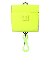 Dolce & Gabbana Yellow Green Bifold DG Logo Neck Strap Cardholder Wallet